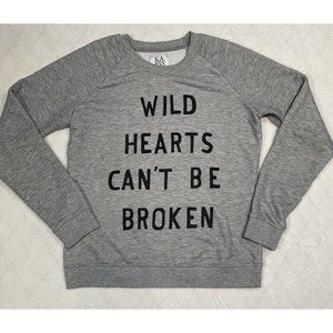 Zoe Karssen Women's Sweatshirt "Wild Hearts Can't Be Broken" Heather Gray Size S
